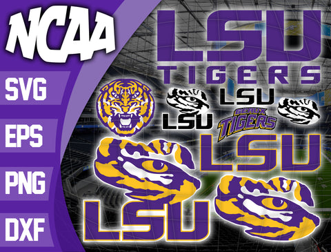 Bundle Logo LSU Tigers svg eps dxf png file