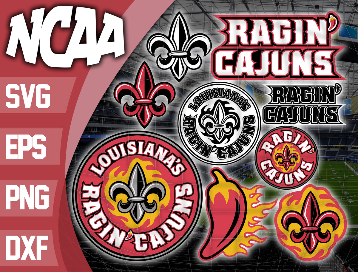 Bundle Logo Louisiana Ragin Cajuns svg eps dxf png file , Bundle NCAA ...