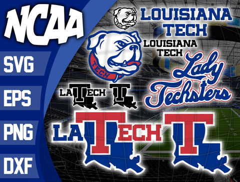 Bundle Logo Louisiana Tech Bulldogs svg eps dxf png file