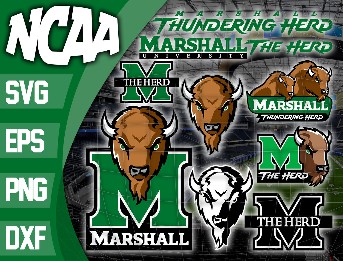 Bundle Logo Marshall Thundering Herd svg eps dxf png file , Bundle NCAA ...
