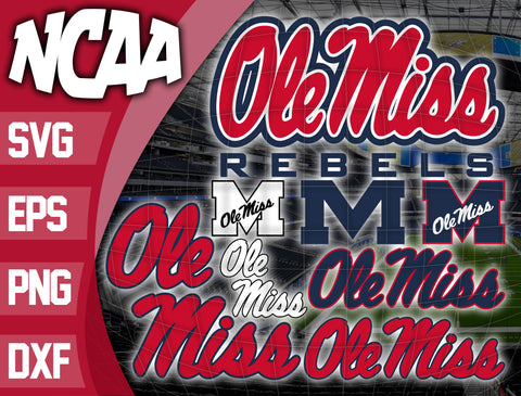 Bundle Logo Mississippi Rebels svg eps dxf png file
