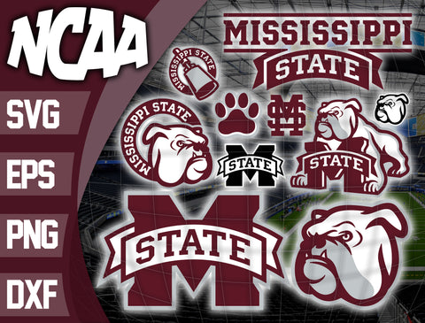 Bundle Logo Mississippi State Bulldogs svg eps dxf png file