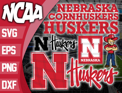 Bundle Logo Nebraska Cornhuskers svg eps dxf png file