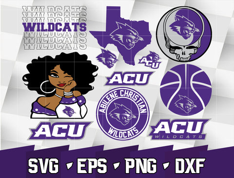 Bundle NCAA Random Vector Abilene Christian Wildcats svg eps dxf png file