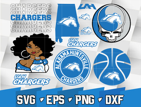 Bundle NCAA Random Vector Alabama-Huntsville Chargers svg eps dxf png file