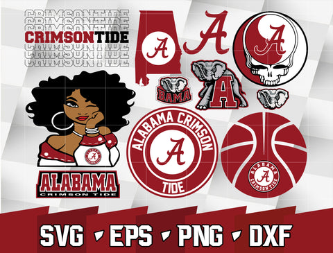 Bundle NCAA Random Vector Alabama Crimson Tide svg eps dxf png file