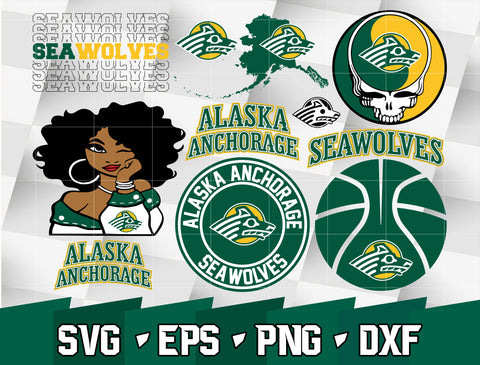 Bundle NCAA Random Vector Alaska Anchorage Seawolves svg eps dxf png file