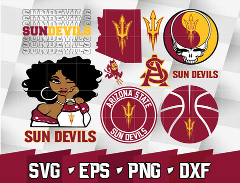 Bundle NCAA Random Vector Arizona State Sun Devils svg eps dxf png file