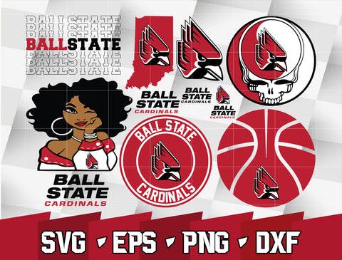 Bundle NCAA Random Vector Ball State Cardinals svg eps dxf png file