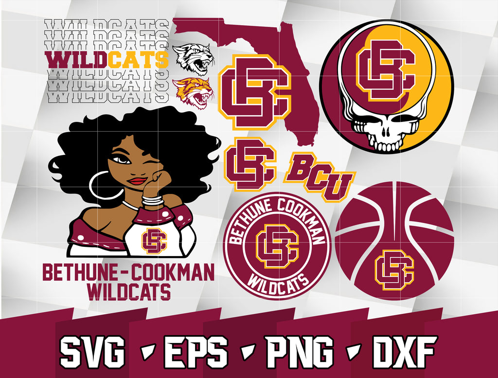 Bundle NCAA Random Vector Bethune-Cookman Wildcats svg eps dxf png fil ...