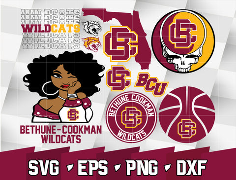 Bundle NCAA Random Vector Bethune-Cookman Wildcats svg eps dxf png file