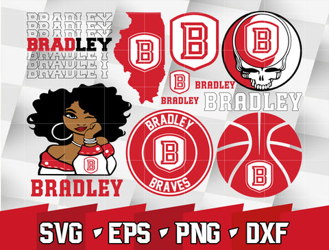 Bundle NCAA Random Vector Bradley Braves svg eps dxf png file