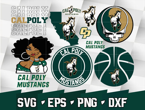 Bundle NCAA Random Vector Cal Poly Mustangs svg eps dxf png file