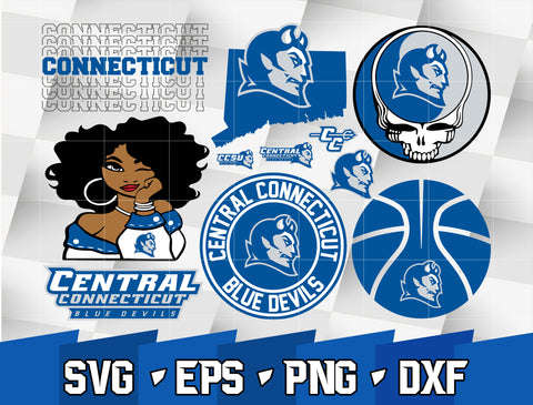 Bundle NCAA Random Vector Central Connecticut Blue Devils svg eps dxf png file