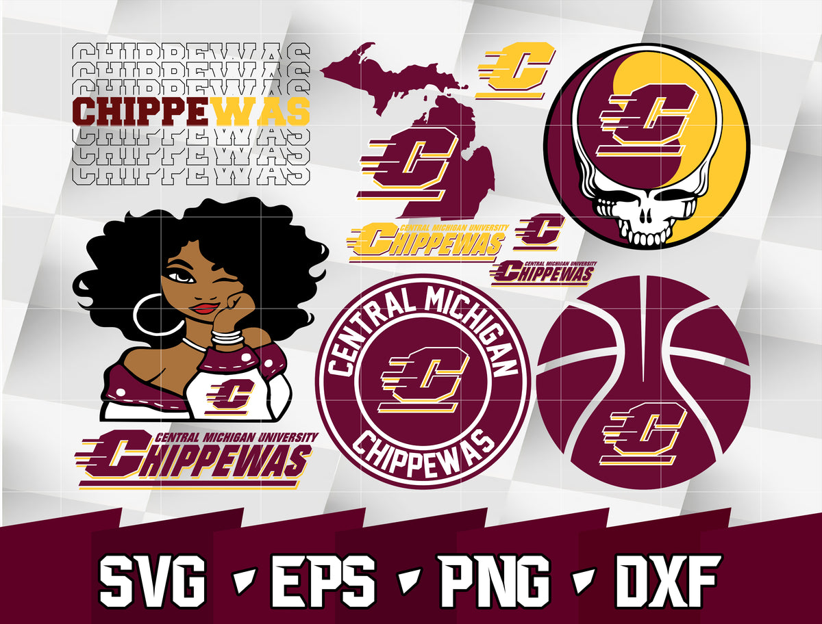 Bundle NCAA Random Vector Central Michigan Chippewas svg eps dxf png f ...