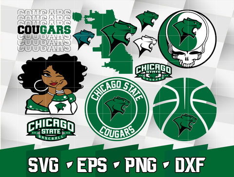 Bundle NCAA Random Vector Chicago State Cougars svg eps dxf png file