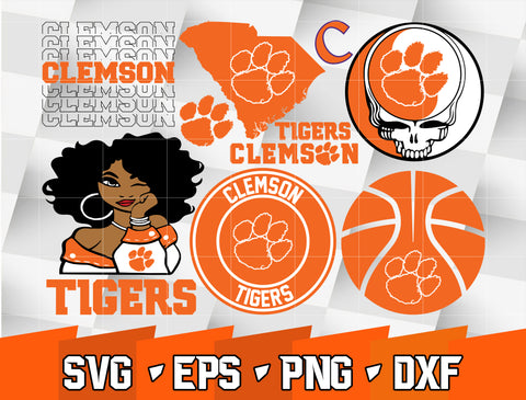 Bundle NCAA Random Vector Clemson Tigers svg eps dxf png file