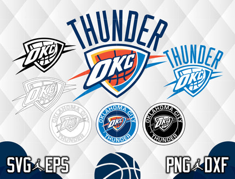 Bundle Oklahoma City Thunder Logo svg eps dxf png file