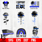 Bundle Police, Mickey, Back The Blue,Rose,Sunflower svg eps dxf png file