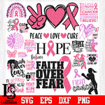 Bundle cancer 2 svg,Breast Cancer Awareness Ribbon, Quote svg eps dxf png file