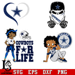 Bundles Dallas Cowboys, heart,betty Boop, skull,For Life svg,dxf,eps,png file