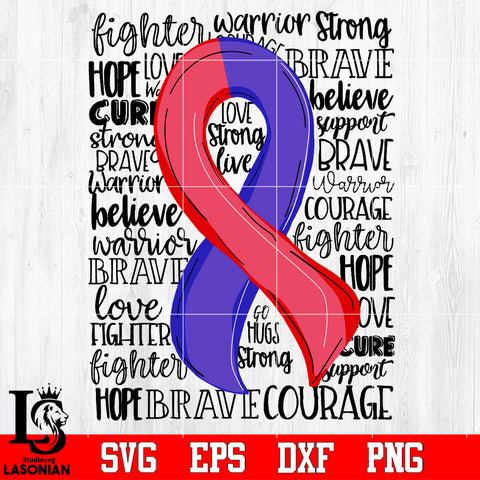 CHD Awareness, red and blue RIBBON svg dxf eps png file