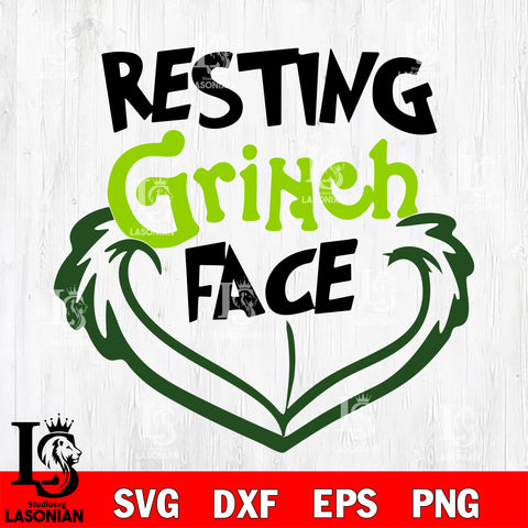 Resting Grinch Face  svg eps dxf png file