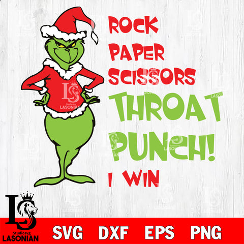 Rock.Paper.Scissor.Throat Punch! I win  svg eps dxf png file