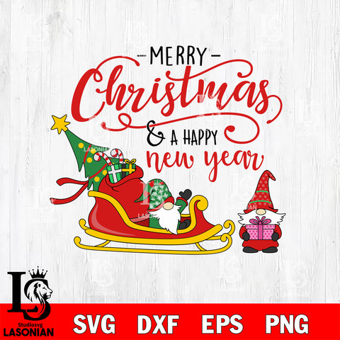 Gnome merry Christmas a happy new year svg eps dxf png file, digital download
