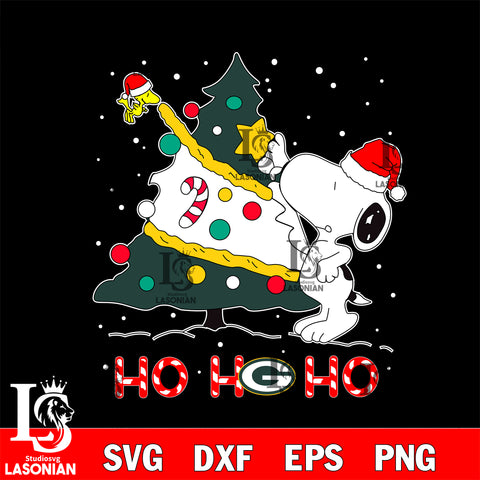 Green Bay Packers nfl svg,  snoopy christmas, Ho Ho Ho svg eps dxf png file, digital download