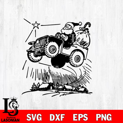 Jeep satan merry christmas svg eps dxf png file, digital download