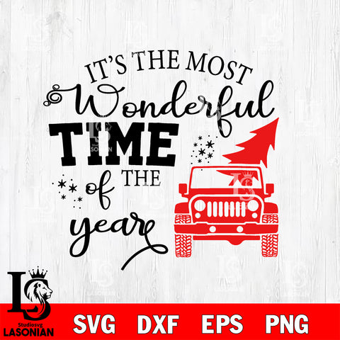 It's the most wonderful time of the year jeep svg eps dxf png file, digital download