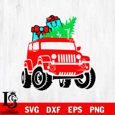 jeep merry christmas svg eps dxf png file, digital download
