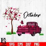 Car October breast cancer svg eps dxf png file