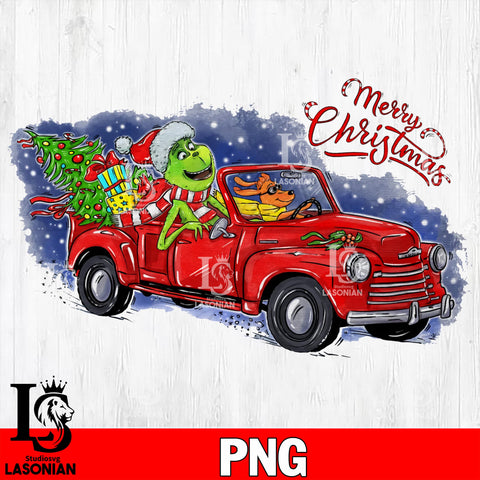 Car grinch merry christmas  PNG file, digital download