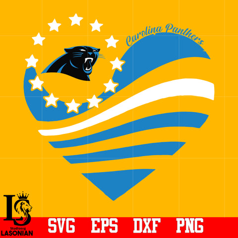 Carolina Panthers Heart, Carolina Panthers Love svg,eps,dxf,png file