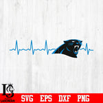 Carolina Panthers Beat Heart svg eps dxf png file