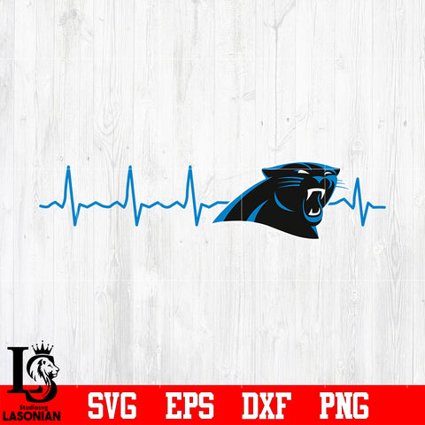 Carolina Panthers Beat Heart svg eps dxf png file