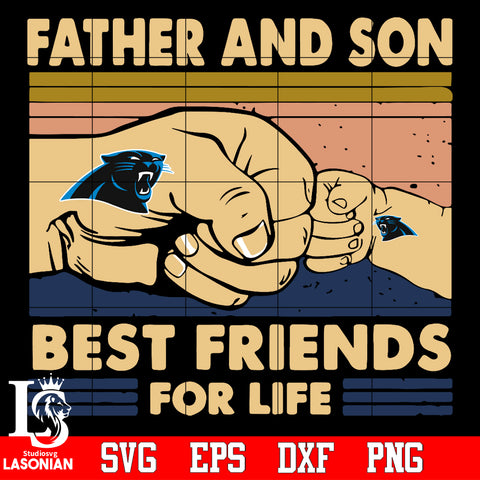 Carolina Panthers Father and son best friends for life Svg Dxf Eps Png file