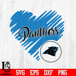 Carolina Panthers Logo, Carolina Panthers Heart NFL Svg Dxf Eps Png file