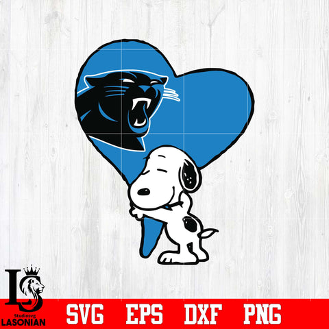 Carolina Panthers Snoopy heart svg eps dxf png file
