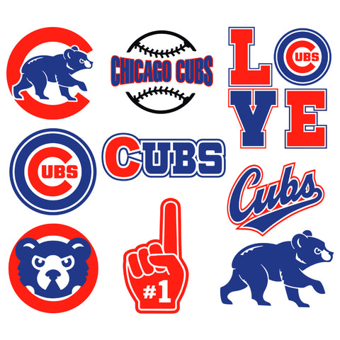 Chicago Cubs Baseball Set Design SVG Files, Cricut, Silhouette Studio, Digital Cut Files, New Jersey