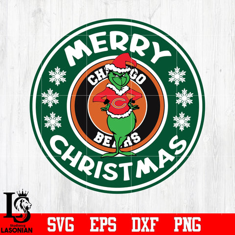 Chicago Bears, Grinch merry christmas svg eps dxf png file