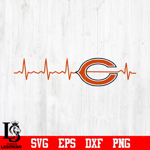 Chicago Bears Beat Heart svg eps dxf png file