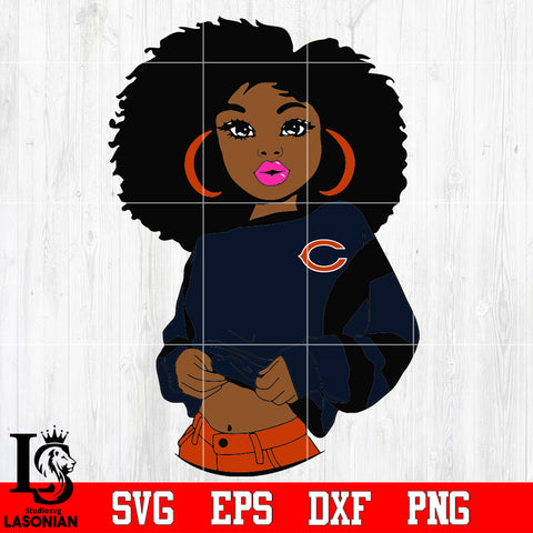 Chicago Bears Girl Svg Dxf Eps Png file