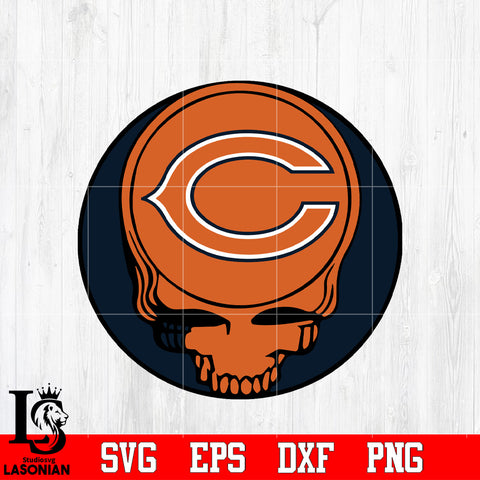 Chicago Bears Skull Ball Svg Dxf Eps Png file Svg Dxf Eps Png file