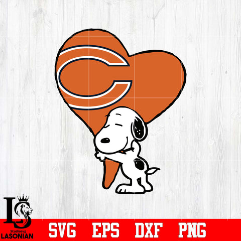 Chicago Bears Snoopy heart svg eps dxf png file