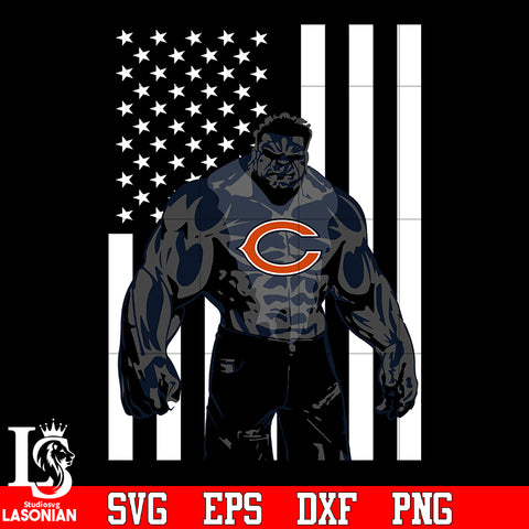 Chicago Bears hulk flag svg eps dxf png file