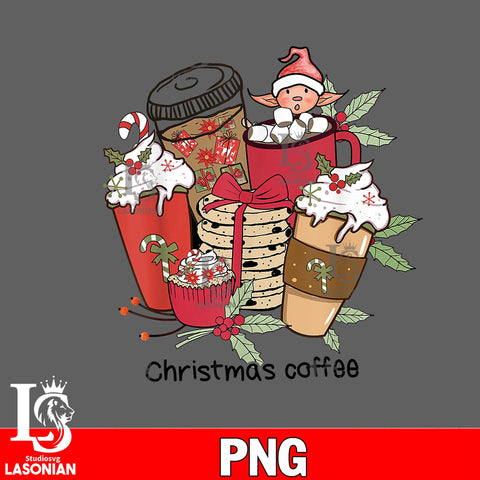 Christmas Coffee 4 PNG file, digital download