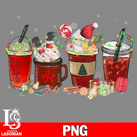 Christmas Coffee PNG file, digital download